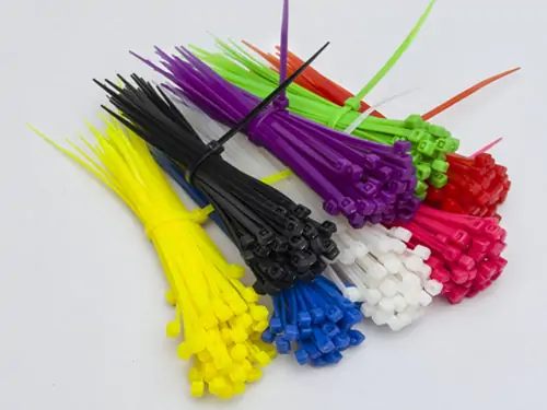 Bulk multi-color self-locking nylon zip ties