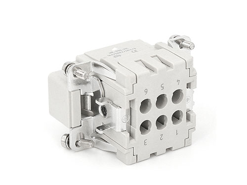 6 Pin Heavy Duty Connector Inserts with Hoods